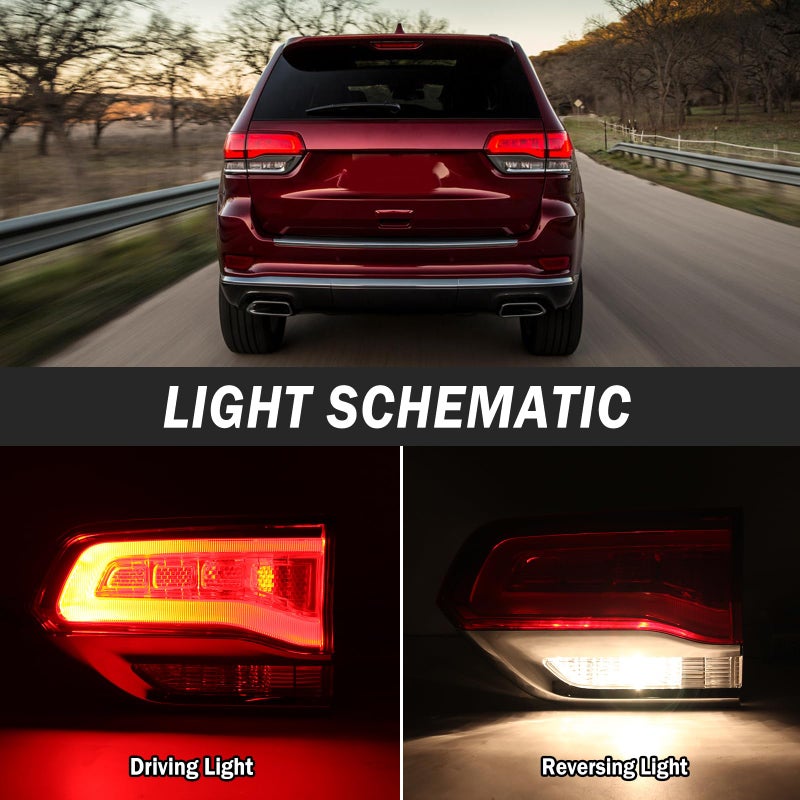 Clidr Inner Tail light for 2014-2021 Jeep Grand Cherokee Laredo/Limited/Overland/Summit CH2803105 68110046AB Passenger Side (Right) - Image 3